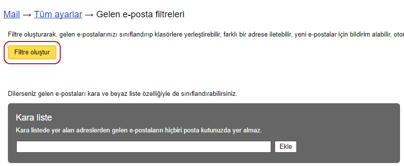 Yandex Mail Yönlendirme - 2